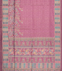 Pink Printed Synthetic Tussar Silk Saree With Contrast Border-SY0142