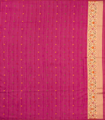Hot Pink Woven Art Dupion Saree With Meena Floral Border-BL5966