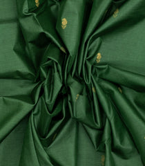 Green Woven Tussar Silk Saree With Mango Motifs & Zari Border-TU3534
