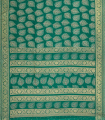 Green Printed Synthetics Dola Silk Saree With Floral Motifs-BL5198