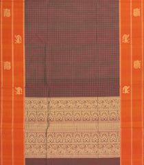 Dusty Pink Handloom Silk Cotton Saree With Zari Checks-SC4078