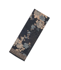 Black Printed Chanderi Cotton Saree With Zari Border-CC1688