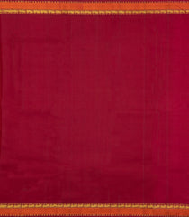 Rust Handloom Kanchipuram Silk Saree With Crimson Border-KA14851