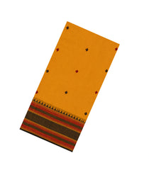 Mustard Handloom Bengal Cotton Saree With Buttas-BG1930-Mustard