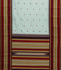 Turquoise Handloom Korvai Kanchipuram Silk Saree With Buttas-KA15126