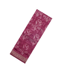 Magenta Printed Chanderi Cotton Saree With Zari Border-CC1507