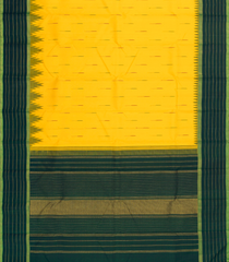 Yellow Handloom Korvai Kanchipuram Silk Saree With Raindrop Buttas - KA14625