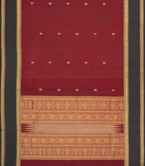 Maroon Handloom Kanchi Cotton Saree With Zari Buttas-KC1854