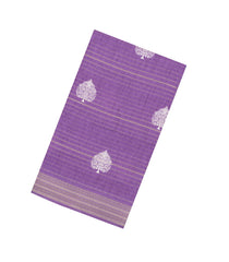 Mauve Printed Synthetic Dola Silk Saree With Zari Stripes & Border-SY0309