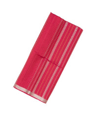 Hot Pink  Handloom Kora Soft Silk Saree With Stripes & Contrast Border-SO4217