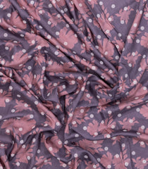 Lilac Printed Synthetics Dola Silk Saree With Floral Motifs-BL5277