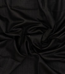 Black Handloom Tussar Silk Saree With Printed Pallu-TU3199