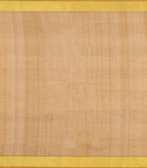 White & Mustard Handloom Silk Cotton Saree With Checks & Zari Buttas-SC4606