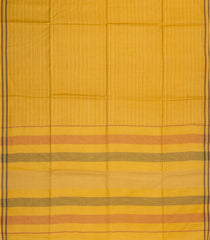 Mustard Woven Tussar Silk Saree With Dotted Stripes-TU3486