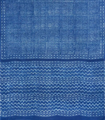 Indigo Printed Jaipur Cotton Saree With Border-JC1837