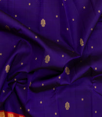 Purple Handloom Korvai Kanchipuram Silk Saree With Buttas-KA15463