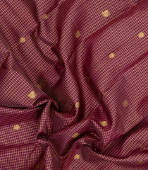Maroon Handloom Kanchipuram Silk Saree With Checks & Buttas-KA15302