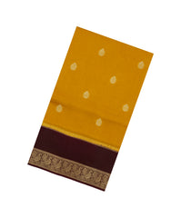 Mustard Woven Blended Viscose With Zari Buttas-BL5577
