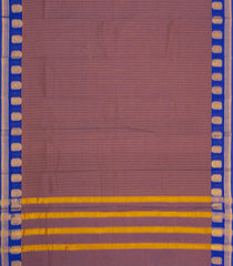 Lilac Woven Chettinad Cotton Saree With Stripes & Contrast Border-CN1914