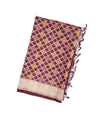 Lilac Handloom Organza Soft Silk Saree With Floral Motifs-SO4103