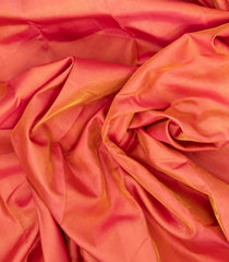 Peach Handloom Kanchipuram Silk Saree With Chevron Motifs-KA13327