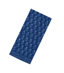 Indigo Printed Jaipur Cotton Saree With Floral Motifs-JC1894