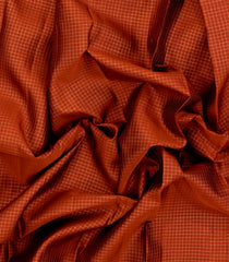 Rust Handloom Soft Silk Saree With Zari Checks-SO4654