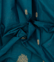 Teal Woven Rasipuram Cotton Saree With Kamalam Buttas-RA2570