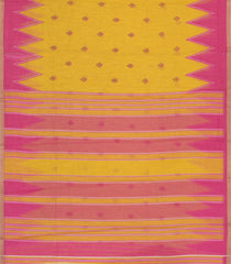 Mustard Printed Synthetic Linen Saree With Zari border-BL5154