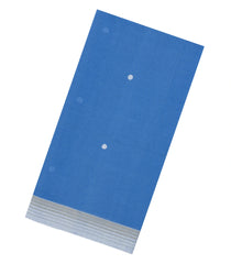 Blue Handwoven Bengal Cotton Saree With Coin Buttas-BG1521