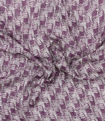 Lilac Printed Chanderi Cotton Saree With Floral Motifs-CC1440
