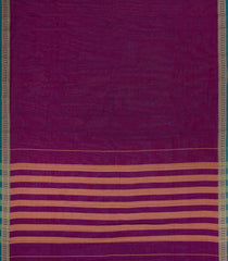 Dark Purple Woven Chirala Cotton Saree With Printed Blouse-CR1520