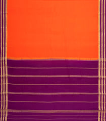 Red Woven Mysore Silk Saree With Contrast Zari Border-MS3831