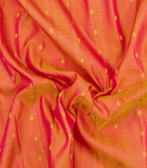 Orange Handloom Gadwal Silk Saree With Buttas & Contrast Temple Border-GA0296