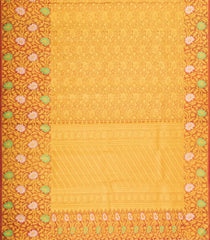 Crimson Handloom Tissue Kanchipuram Silk Saree With Meena Floral Motifs-KA15673