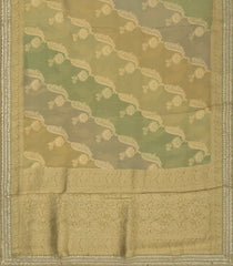 Cardamom Green Woven Banarasi Tissue Rangkat Saree With Embroidery