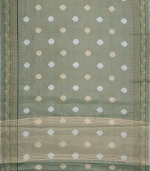 Aquamarine Woven Art Tissue Saree With Embroidered Meena Floral Motifs-BL4970