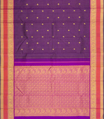 Purple Handloom Kanchipuram Silk Saree With Zari Checks-KA15226