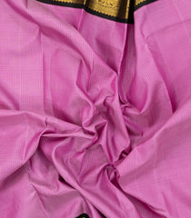 BubbleGum Pink Handloom Korvai Kanchipuram Silk Saree With Checks-KA13476