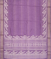 Lilac Woven Synthetic Dola Saree With Stripes & Printed Bird Motifs-BL4501
