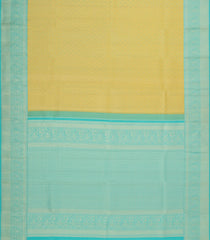 Gold Handloom Kanchipuram Silk Saree With Diagonal Stripes-KA14791