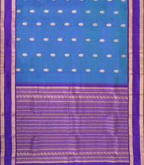 Light Blue Handloom Kanchipuram Silk Saree With Zari Buttas-KA16909