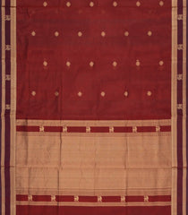 Maroon Handloom Kanchi Cotton Saree With Silk Border-KC1818