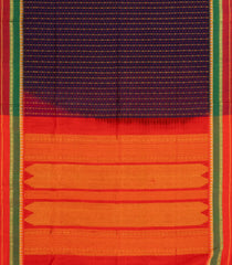 Navy Blue Handloom Silk Cotton Saree With Checks -SC3922