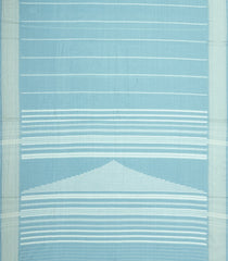 Turquoise Handloom Bengal Cotton Saree With Stripes-BG2005