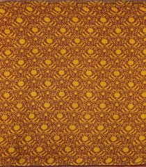 Mustard Woven Tussar Silk Saree With Stripes & Printed Floral Motifs-TU3125