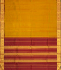 Oil Mustard Handloom Kanchipuram Silk Saree With Contrast Border-KA16145