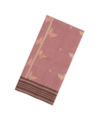 Dusty Pink Woven Art Dupion Saree With Butterfly Motifs-BL4961