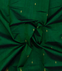 Green Handloom Silk Cotton Saree With Buttas & Temple Border-SC4652