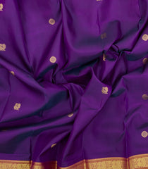 Purple Handloom Kanchipuram Silk Saree With Gandaberunda Buttas-KA15665
